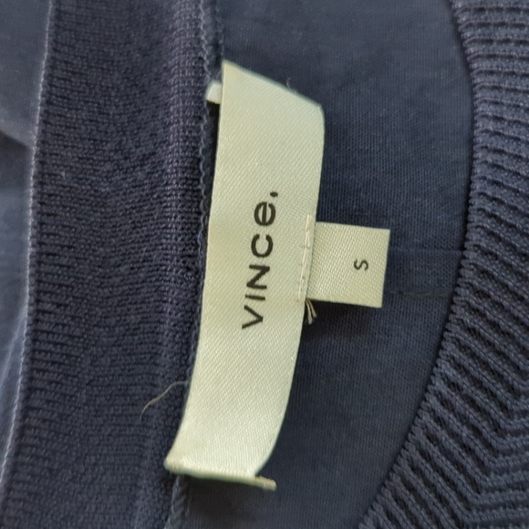 Vince Knit Crew Neck Boxy Linen Tank Top Blue S minimalist contemporary preppy - Picture 7 of 9